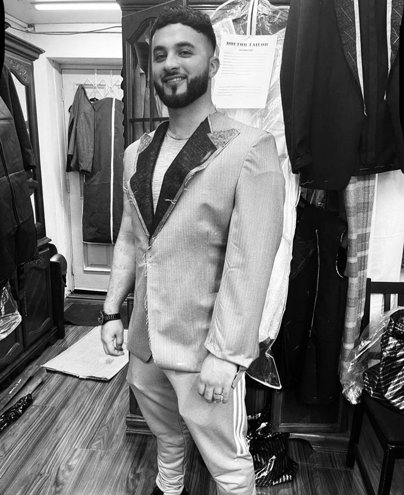 Bespoke wedding suit final fitting at IK Collection Bradford